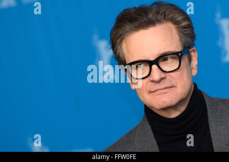 Berlin, Allemagne. 16 Février, 2016. Colin Firth au cours de la 'génie' photocall à la 66e Festival International du Film de Berlin/Berlinale 2016 le 16 février 2016 à Berlin, Allemagne. Photo : afp/Alamy Live News Banque D'Images