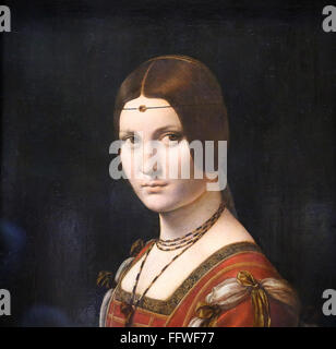 Portrait de La Belle Ferronier, 1490. Par Leonardo da Vinci. Haute Renaissance. Musée du Louvre. Paris. La France. Banque D'Images