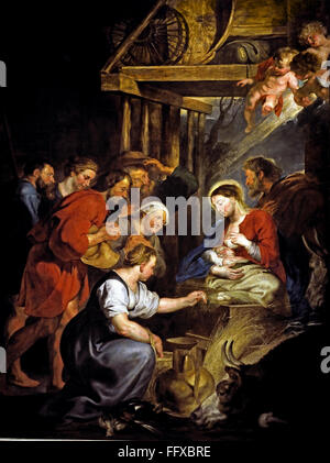 Adoration des bergers. Peter Paul Rubens 1577 - 1640 Anvers Belgique belge flamande Banque D'Images