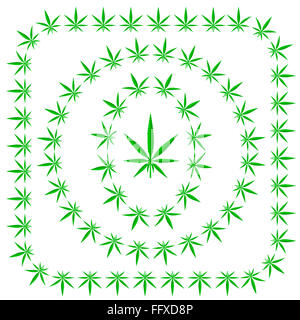 Ensemble d'images de Cannabis Banque D'Images