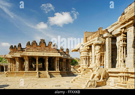 Shri Vijaya Vitthala temple , 15e siècle , Hampi Vijayanagar, Dist Bellary , Karnataka , Patrimoine Mondial de l'Inde Banque D'Images