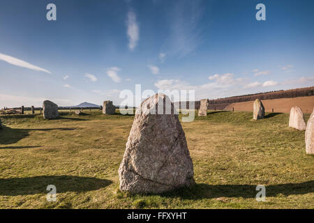 Aquhorties Pâques Menhirs dans l'Aberdeenshire, en Écosse. Banque D'Images