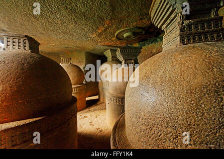 Dans les grottes de Bhaja stupa bouddhiste au 2ème siècle avant J.-C. . , , Maharashtra , Inde Banque D'Images