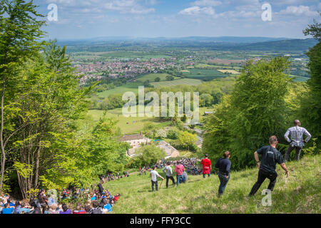 Roulant à fromage Cooper's Hill, Brockworth, Gloucestershire Banque D'Images