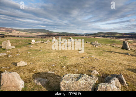 Tomnaverie Stone Circle à Tarland en Ecosse. Banque D'Images