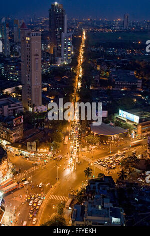 Vue aérienne de worli naka et mahalakshmi ; Bombay Mumbai Maharashtra ; Inde ; Banque D'Images