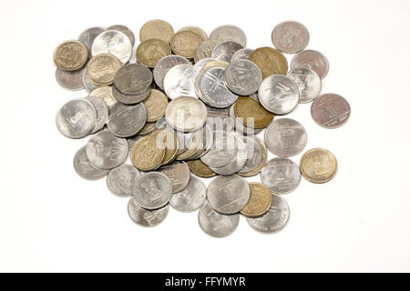 Pièces indien sur fond blanc Banque D'Images