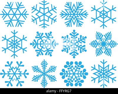 Collection de flocons. Illustration de Vecteur