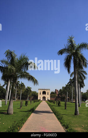 Bu Halima gate a conduit à la tombe de jardin Bu Halima dans Tombe de Humayun complexe , Delhi , Inde UNESCO World Heritage Site Banque D'Images