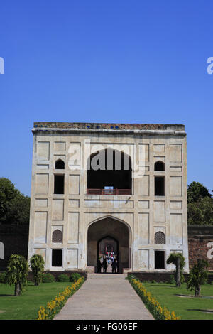 Bu Halima gate a conduit à la tombe de jardin Bu Halima dans Tombe de Humayun complexe , Delhi , Inde UNESCO World Heritage Site Banque D'Images