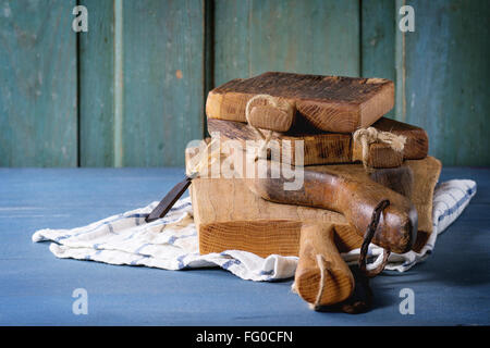 Ensemble de planches à découper en bois Banque D'Images