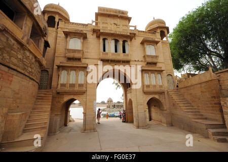 Entrée principale de Gadsisar Gadisar lake ; ; ; Inde Rajasthan Jaisalmer Banque D'Images