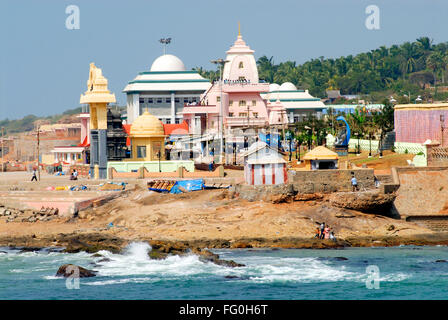 Gandhi Memorial mémorial Kamaraj temples plage rocheuse de Kanyakumari , Tamil Nadu , Inde Banque D'Images