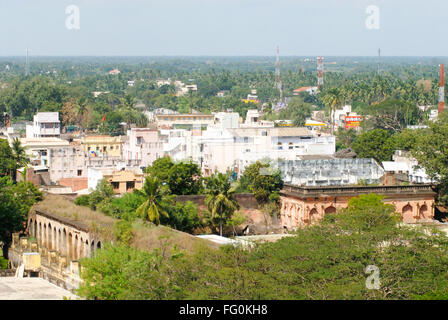 Vue aérienne de Thanjavur Thanjavur , ville , Tamil Nadu , Inde Banque D'Images