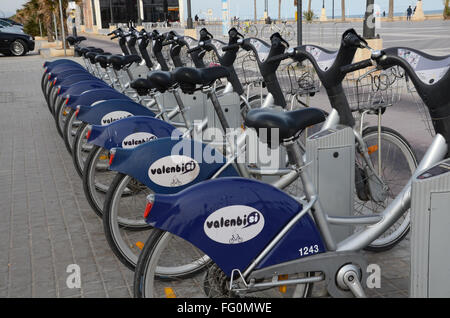 Valenbisi, le système de location de vélo dans la région de Valence Espagne Banque D'Images