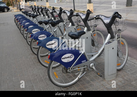 Valenbisi, le système de location de vélo dans la région de Valence Espagne Banque D'Images