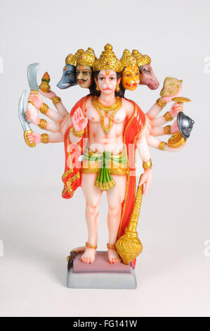 Statue de seigneur hanuman avec panchmukh ; Inde Banque D'Images