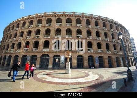 Bull fighting arena Plaza de Toros de Valence, Espagne Banque D'Images