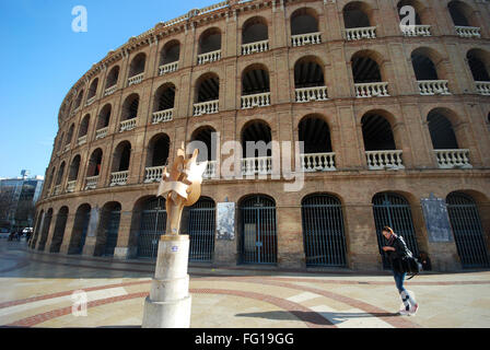 Bull fighting arena Plaza de Toros de Valence, Espagne Banque D'Images