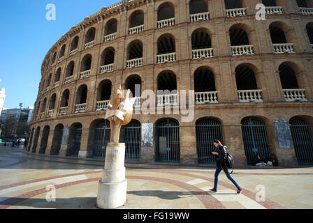 Bull fighting arena Plaza de Toros de Valence, Espagne Banque D'Images