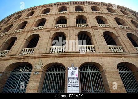 Bull fighting arena Plaza de Toros de Valence, Espagne Banque D'Images