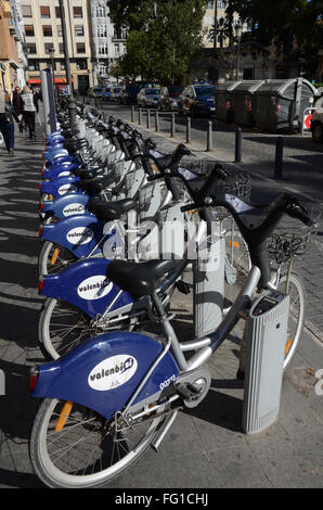 Valenbisi, le système de location de vélo dans la région de Valence Espagne Banque D'Images