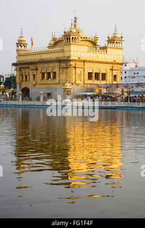 Harimandir Sahib swarn mandir ou temple d'or d'Amritsar Punjab , , , Inde Banque D'Images