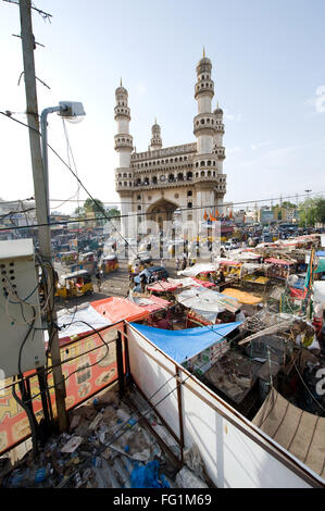 Mosquée charminar hyderabad Andhra Pradesh, Inde Banque D'Images