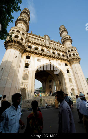 Mosquée charminar hyderabad Andhra Pradesh, Inde Banque D'Images