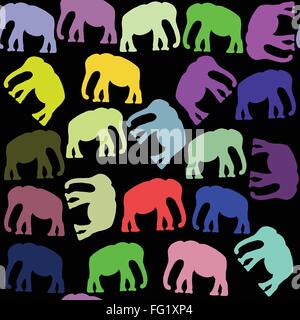 Les éléphants lumineux modèle homogène et sans motif dans le menu swatch, vecteur. La texture de surface design mignon, vêtements, vaisselle Illustration de Vecteur