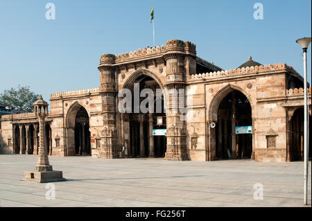 Salle de prière face à la cour de Jami Masjid ; Ahmedabad Gujarat ; Inde ; Banque D'Images