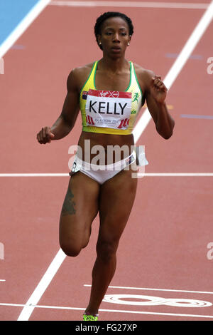 Ashley KELLY des îles Vierges britanniques dans l'athlétisme dans le 200 mètres femmes demi-finales à Hampden Park, dans les jeux du Commonwealth de 2014, Glasgow Banque D'Images