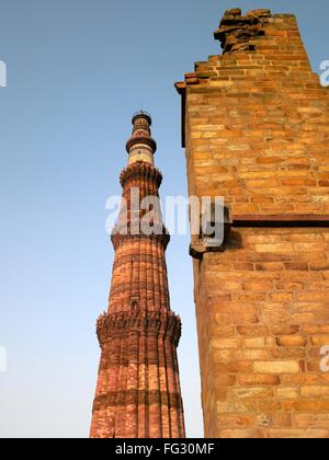 Qutub Minar Delhi ; Inde ; Banque D'Images