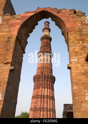 Qutub Minar Delhi ; Inde ; Banque D'Images