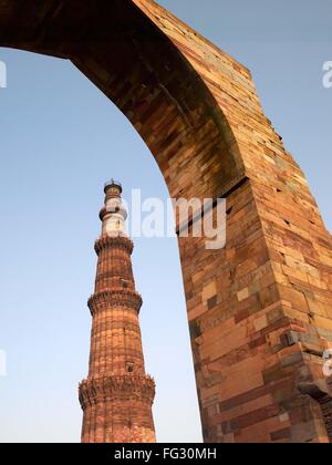 Qutub Minar Delhi ; Inde ; Banque D'Images