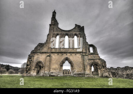 Byland Abbey, dans le Yorkshire, l'abbaye abandonnée Banque D'Images