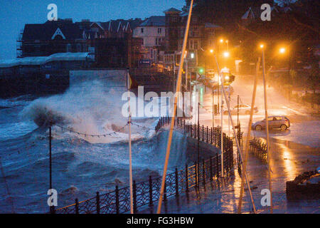 Mauvais temps à Weston Supermare - Storm Imogen Banque D'Images