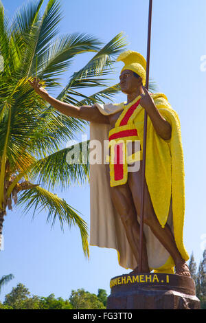 Statue du Roi Kamehameha à Hawi sur la grande île de Hawaii, USA. Banque D'Images