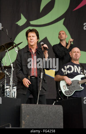 Shakin' Stevens effectuant au festival de Glastonbury 2008, Somerset, Angleterre, Royaume-Uni. Banque D'Images