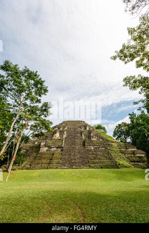 La pyramide du monde perdu dans le mundo Perdido, complexes, d'anciennes ruines de Tikal, Guatemala Banque D'Images