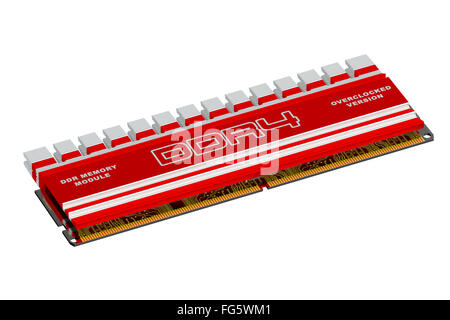 Module de mémoire DDR4 isolé sur fond blanc Banque D'Images