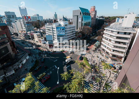 Tokyo, Japon - 14 janvier 2016:vue aérienne du quartier Omotesando. Omotesandō est connu comme l'un des plus grands de l'architecture "sh Banque D'Images