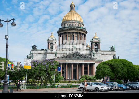 La Cathédrale Saint Isaac, la Place St Isaac, Saint Petersburg, région nord-ouest, République de Russie Banque D'Images