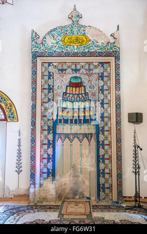 En niche mihrab célèbre Koski Mehmed Pacha Mosquée dans la ville de Mostar, Bosnie-Herzégovine Banque D'Images