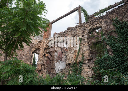 Vestiges de guerre de Bosnie à Mostar, Bosnie-Herzégovine ville Banque D'Images