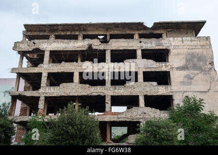 Vestiges de guerre de Bosnie à Mostar, Bosnie-Herzégovine ville Banque D'Images