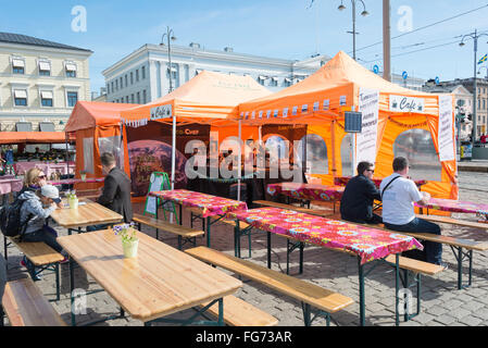 Piscine Eco Café, Place du Marché (Kauppatori), Helsinki, Uusimaa, Région de la République de Finlande Banque D'Images