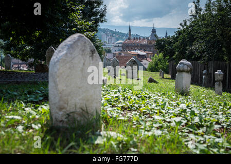 Cimetière Musulman dans la ville de Sarajevo, Bosnie-Herzégovine Banque D'Images