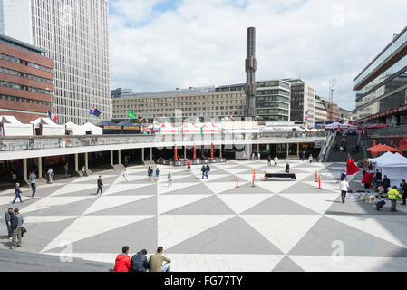 Sergels Torg public square, District de Norrmalm, Stockholm, Suède Banque D'Images