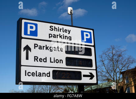 Location parking sign, Stratford Road, Shirley, West Midlands, England, UK Banque D'Images